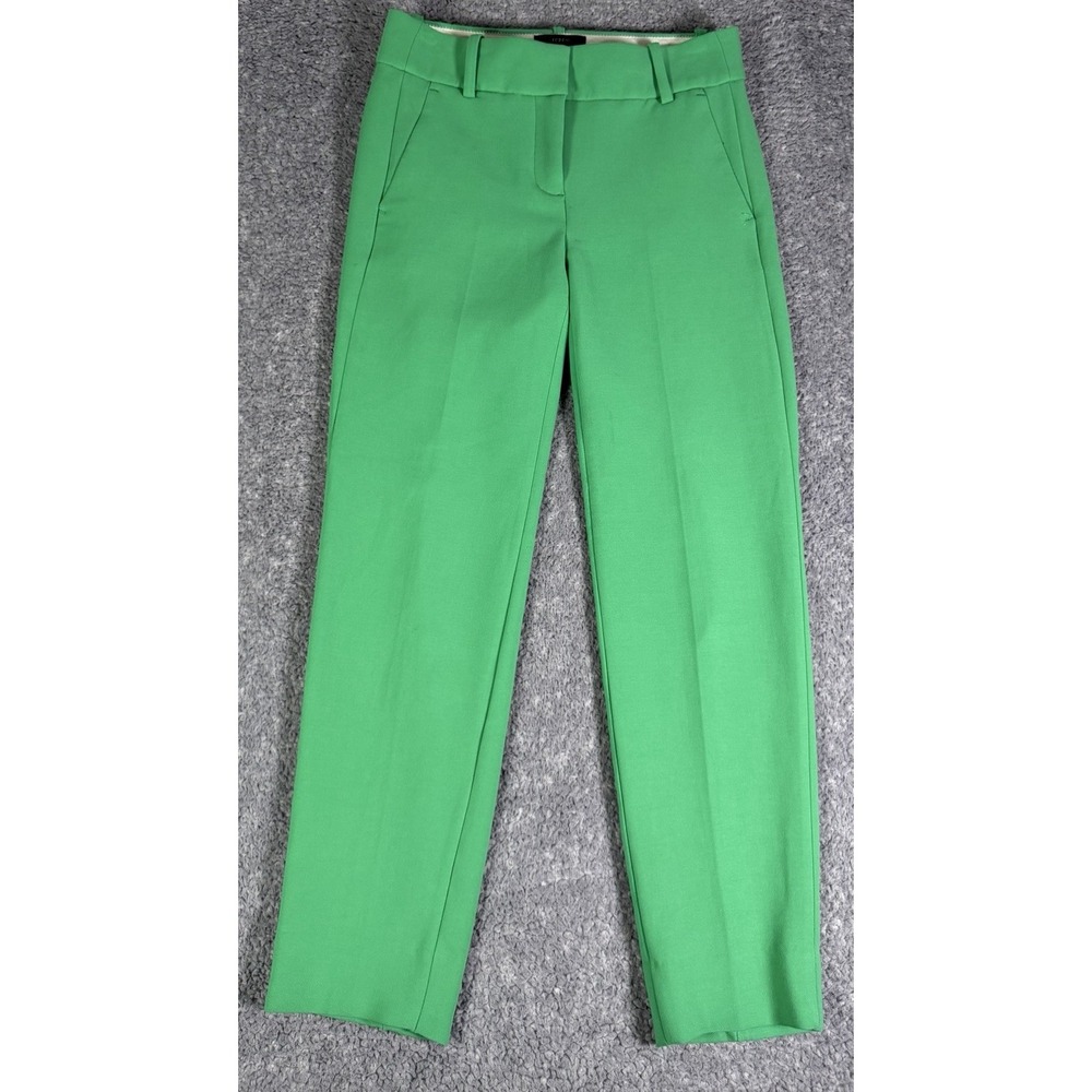 J Crew Women's Size 0P Green Cameron Slim Cropped Stretch Pant Office Work G9061